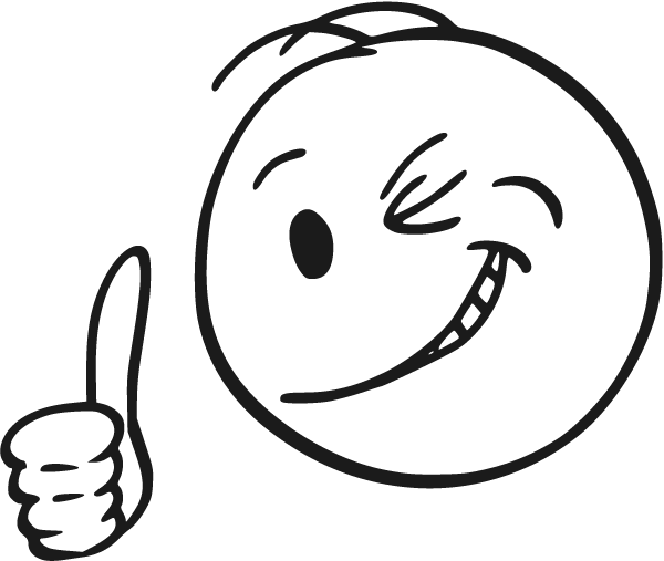A winking smiley face giving a thumbs up.