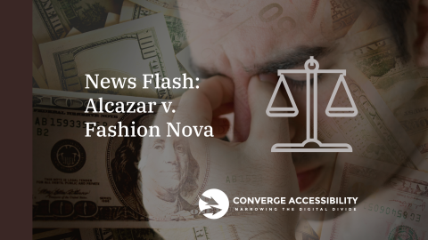 Background image with text, "News Flash: Alcazar v. Fashion Nova"
