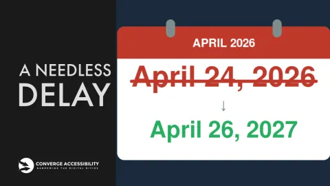 Background image with text "a needless delay"